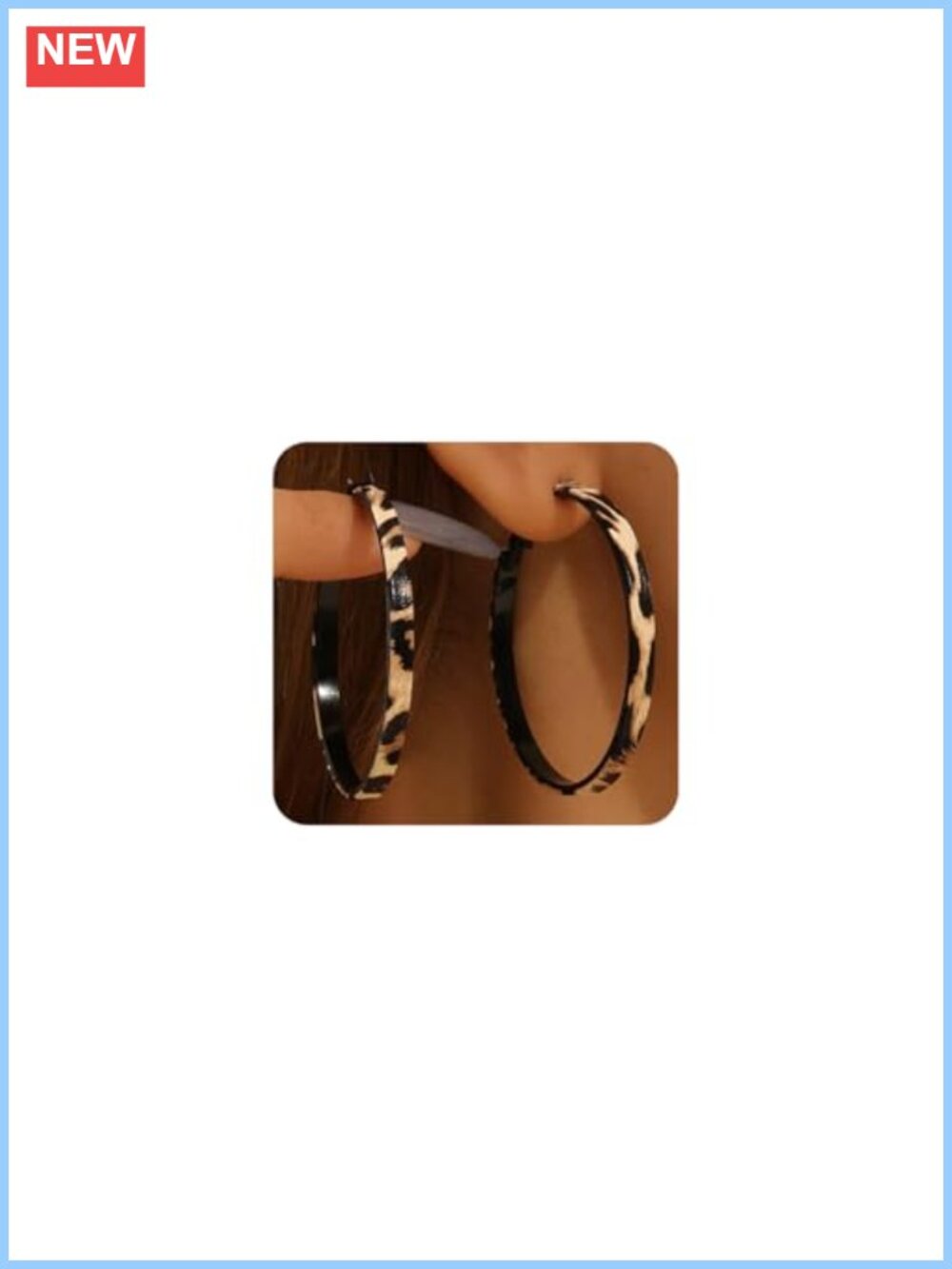 Leopard Big Hoop Earrings Women Charm Statement Large Loop Vintage